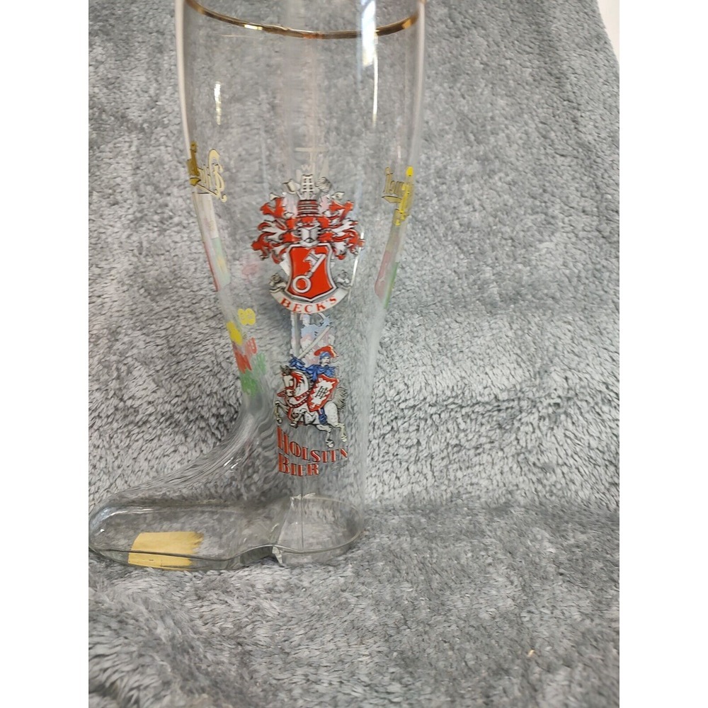 German beer glass boot Becks, Holstien, Pilsner Urquell‎ Large Glass
